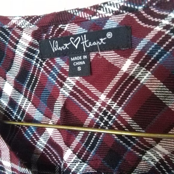 Red Plaid Blouse - Picture 2 of 5